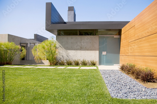 Modern house with pool in exterior