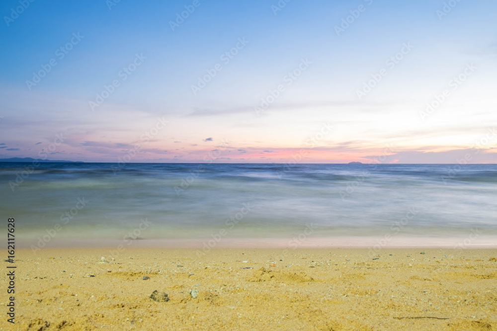 Sea of ​​Thailand at sunset time in blue tones