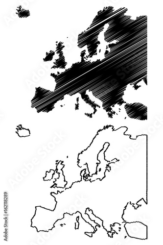 Map of Europe vector illustration,
