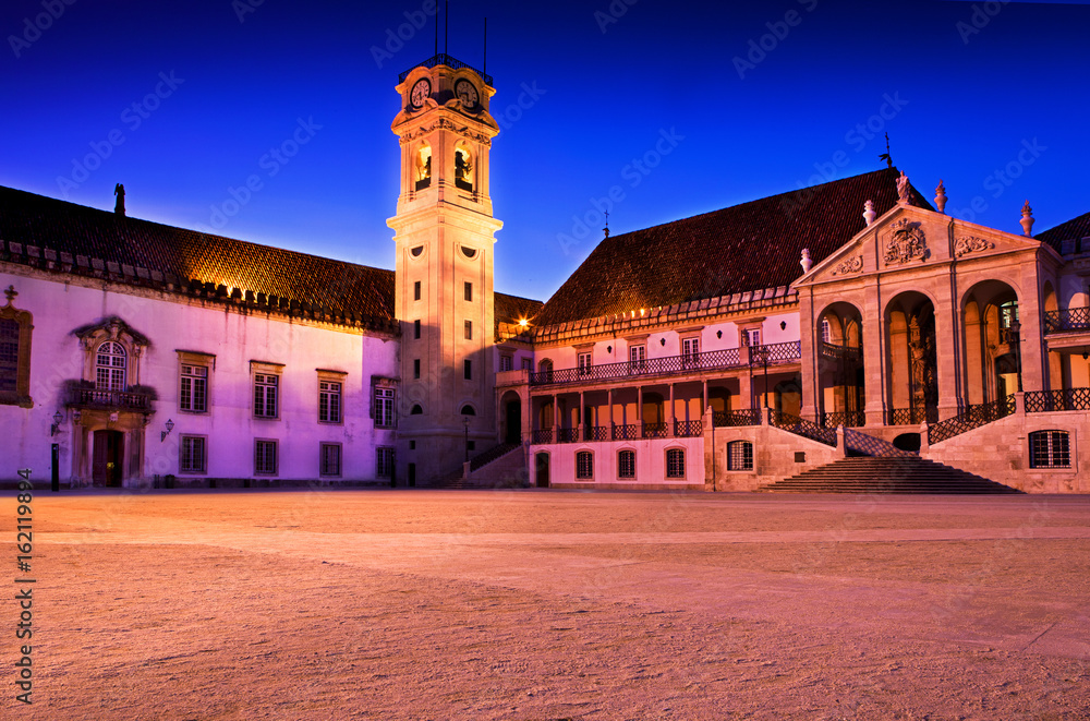 University of Coimbra before dark