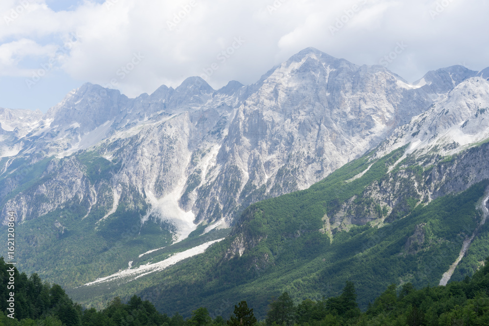 View of Albanian montains from Valbona pass