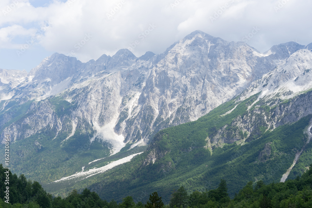 View of Albanian montains from Valbona pass View of Albanian montains from Valbona pass