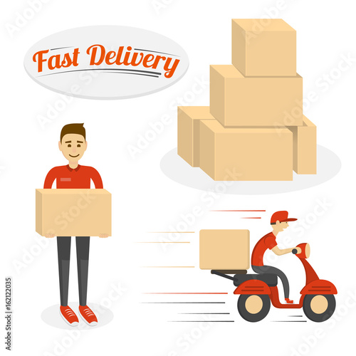 Delivery template isolated on white background.