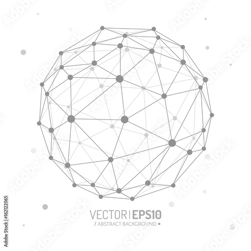 Globe with lines and dots. Connection concept design.