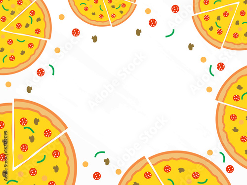 Pizza menu vector background. Restaurant cafe menu, template design.