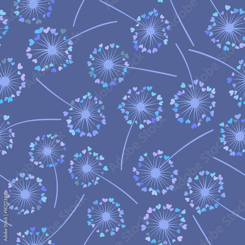 Fototapeta Naklejka Na Ścianę i Meble -  Dandelion blue vector