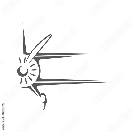 Illustration in the form of a silhouette of a sports aircraft in the form of a logo