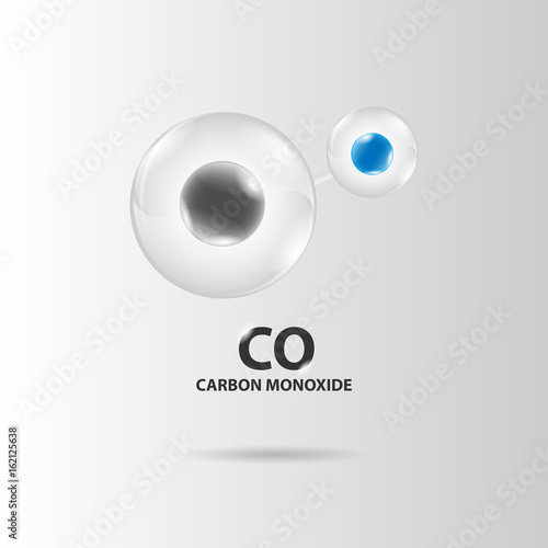 carbon monoxide molecule model vector