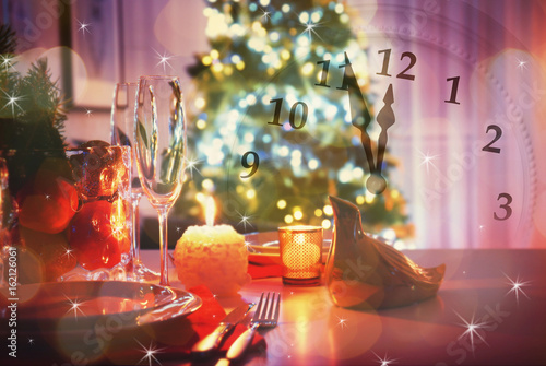 Close up view of table set ...
