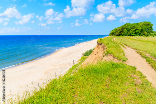 Coastal path along beach in Trzesacz village  Baltic Sea  Poland