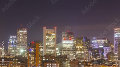 Wallpaper Mural Time lapse Boston skyline at night, looking north Torontodigital.ca