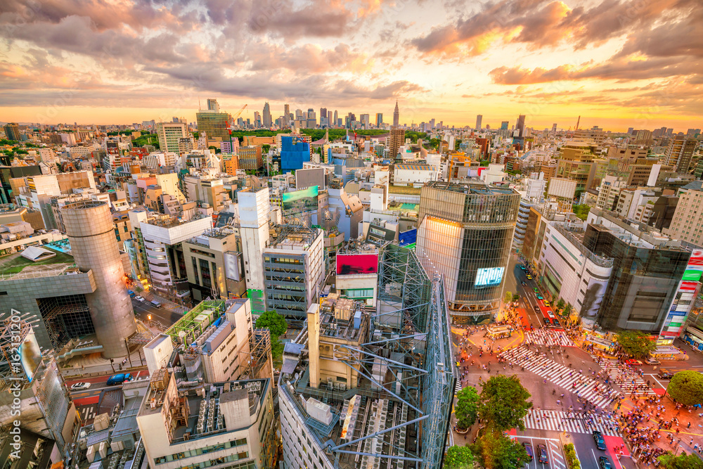 Fototapeta premium Przejście Shibuya z widoku z góry w Tokio