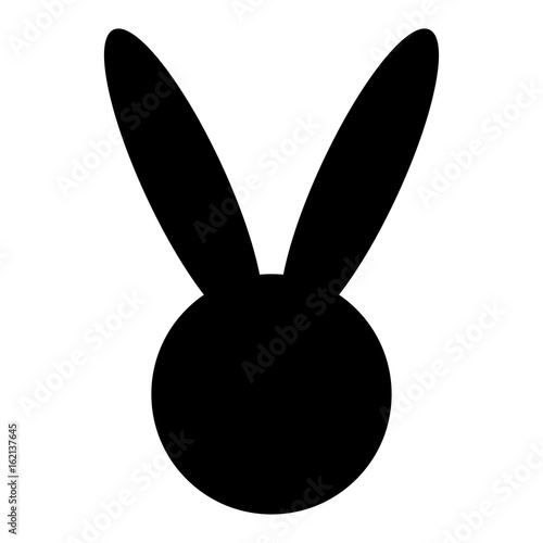 Hare or rabbit head  the black color icon .