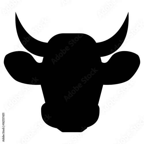 Cow head the black color icon .