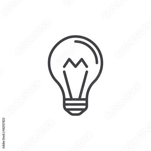 Light bulb line icon, outline vector sign, linear style pictogram isolated on white. Symbol, logo illustration. Editable stroke. Pixel perfect graphics