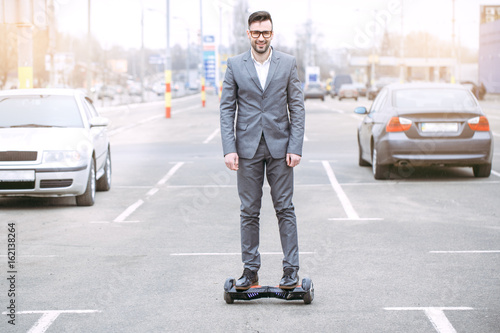 Person driving two wheel modern mode of transport