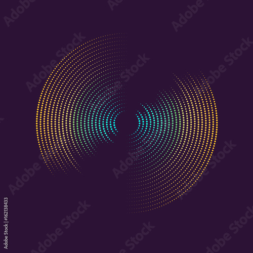 Poster of the sound wave. Vector illustration on dark background