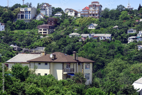 Houses on the picturesque mountain slope.
