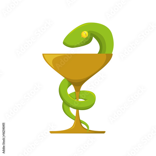 isolated caduceus snake emblem