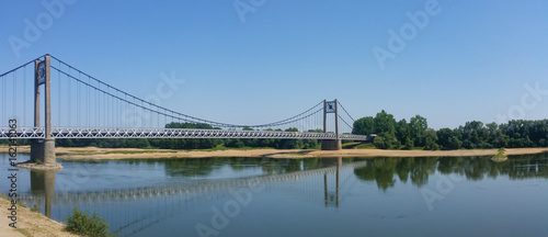 Suspension bridge over the river Loire, Ancenis, France 
