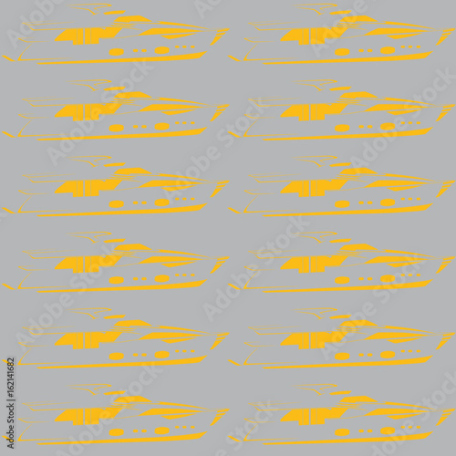 Gray seamless background with yellow yachts. 