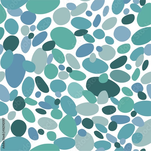 Beautiful blue and green pebbles marine seamless wallpaper