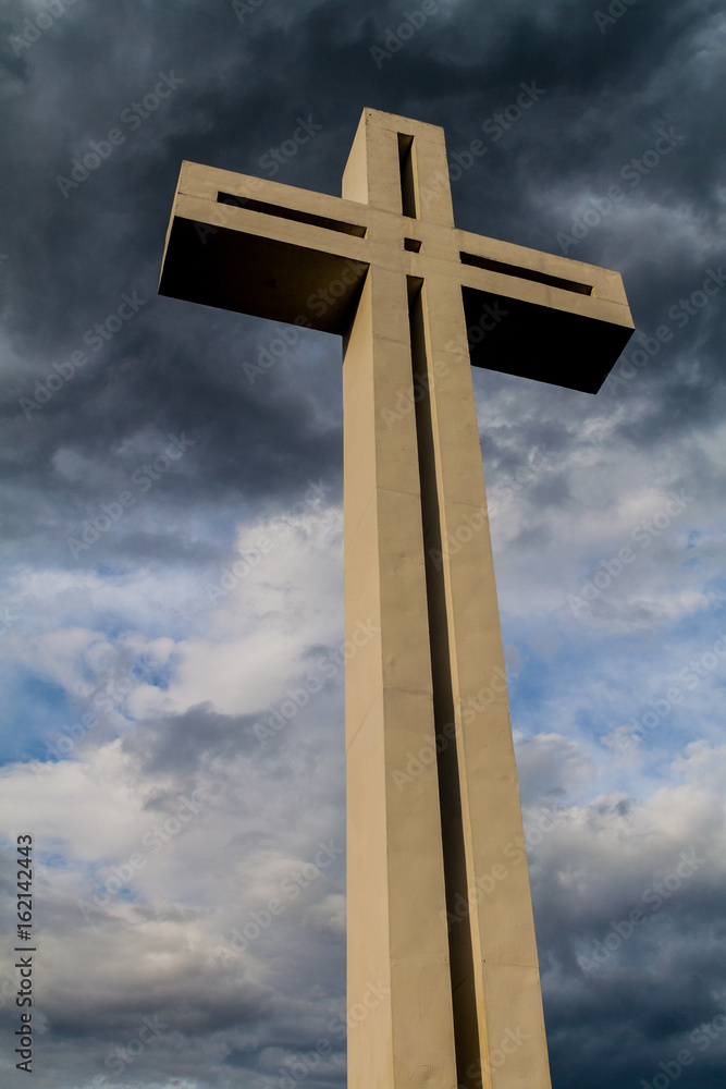 Imposing cross overlooking San Gil town, Colombia