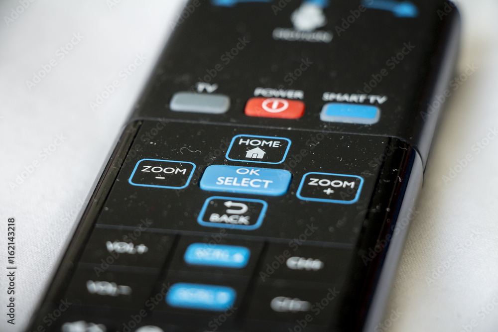Smart TV remote with motion control isolated on white backgorund Smart TV remote with motion control isolated on white backgorund