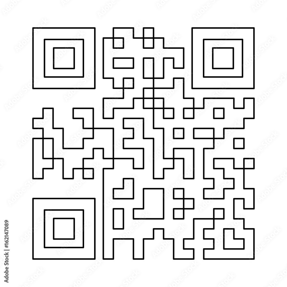 QR code the black color icon . QR code the black color icon .
