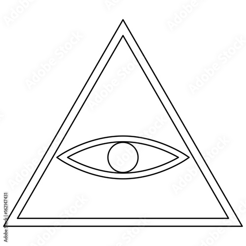 All seeing eye symbol   the black color icon .