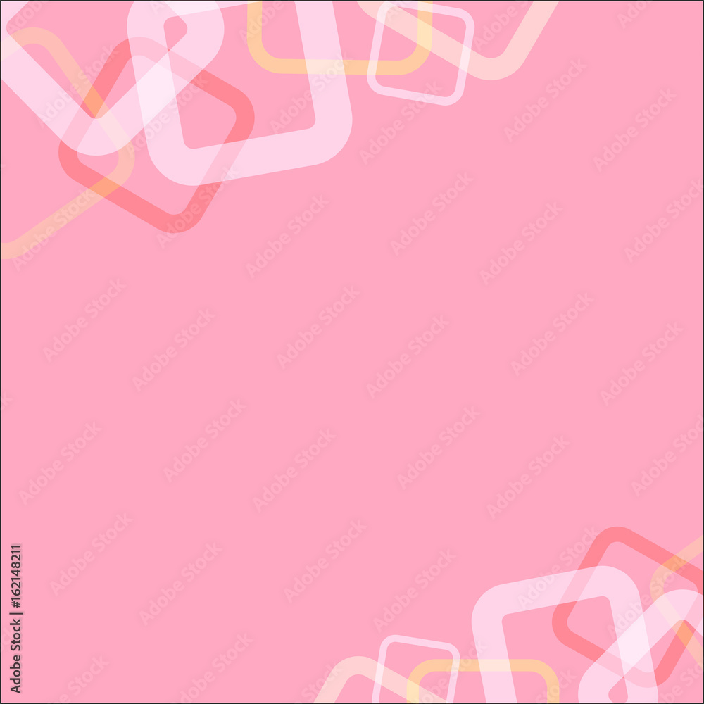 Abstract Square loop on pink soft background.