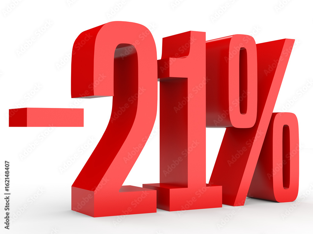 Minus twenty one percent. Discount 21 %. Minus twenty one percent. Discount 21 %.