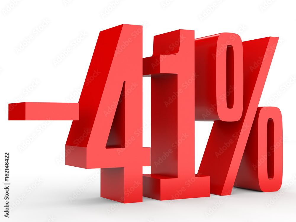 Minus forty one percent. Discount 41 %. Minus forty one percent. Discount 41 %.