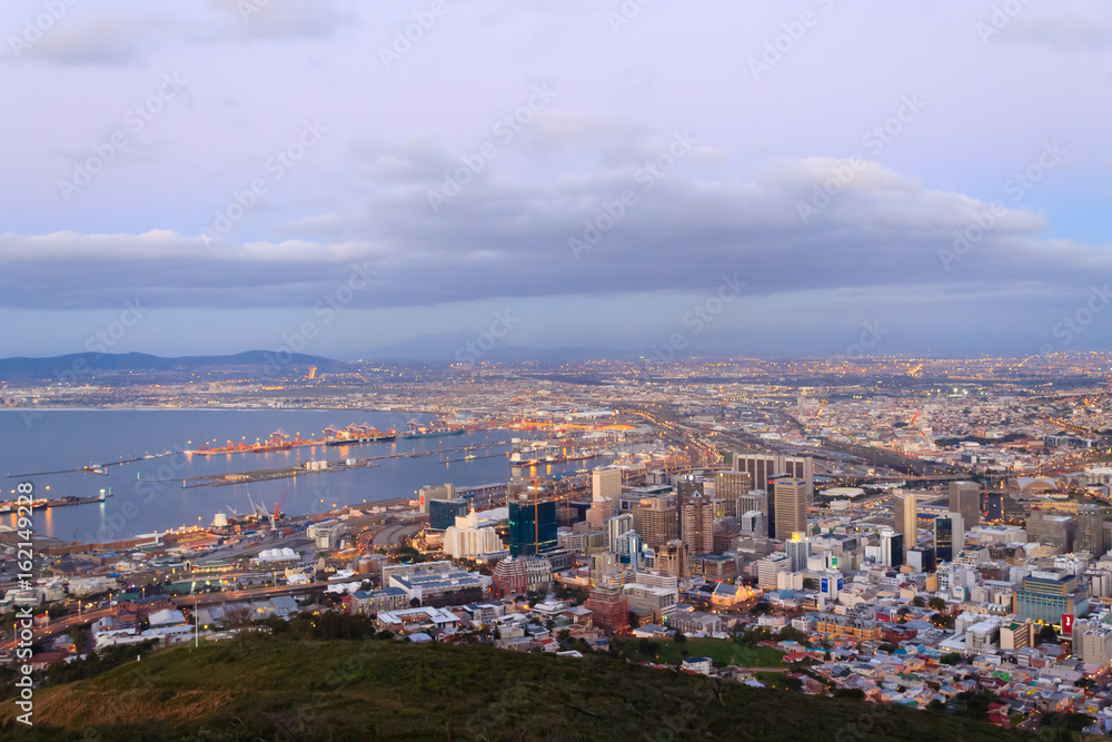 Aerial view of Cape Town from Signal Hill, South Africa