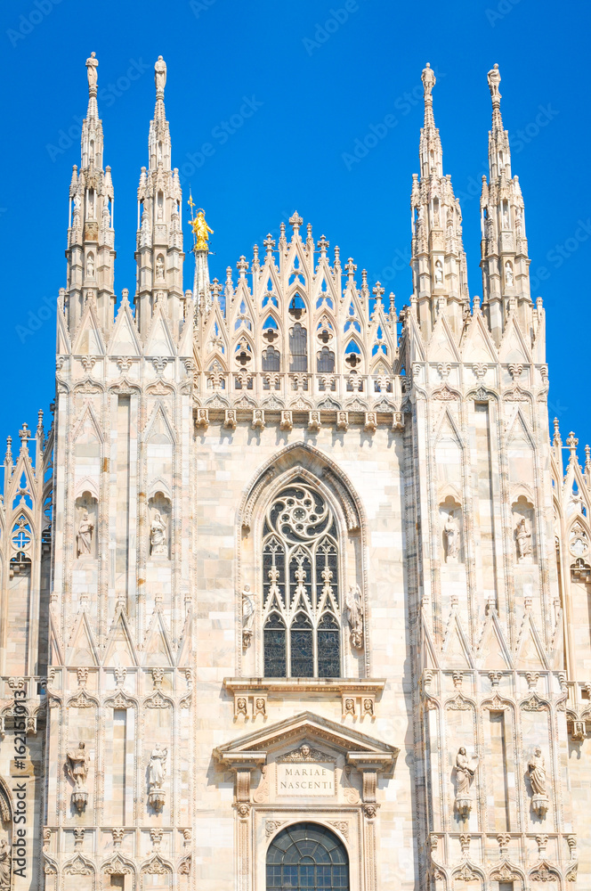 Architectural detail of the Milan Cathedral (Dome), Italy
