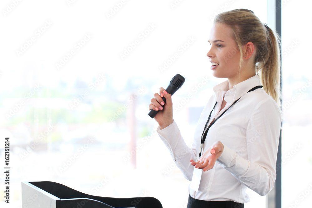 Businesswoman giving presentation Businesswoman giving presentation