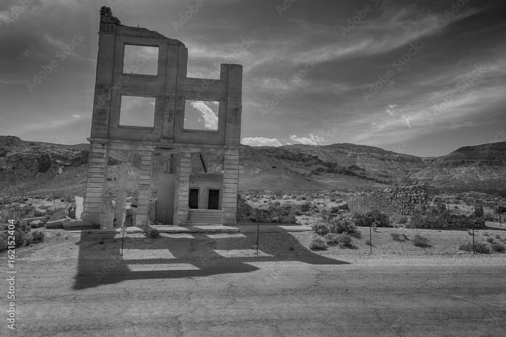Ghost Building black and white landscape