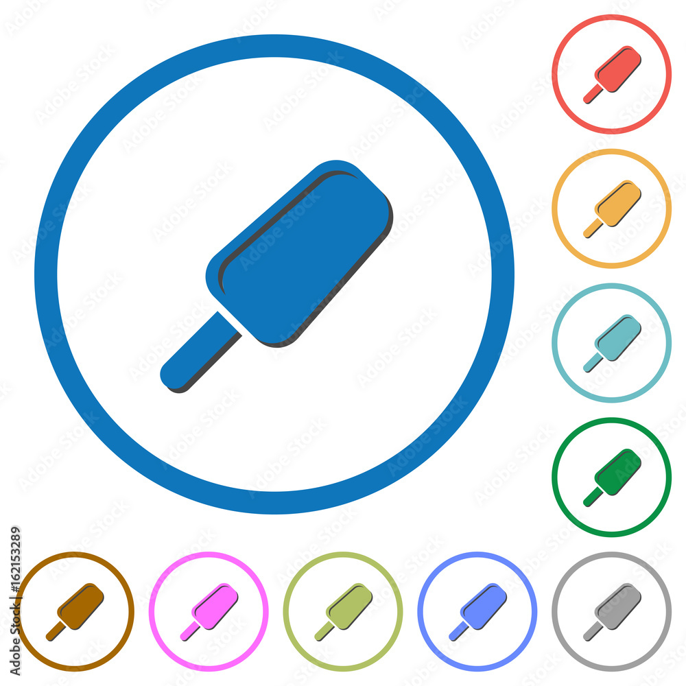 Ice lolly icons with shadows and outlines Ice lolly icons with shadows and outlines