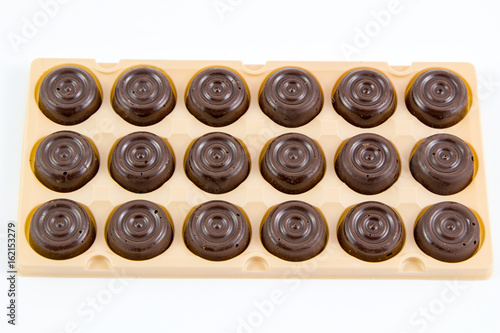 Chocolates box isolated on white background. / Chocolate in a gift box isolated on white.