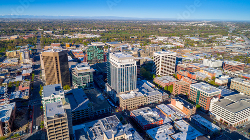 Aerial view of Boise city downtown