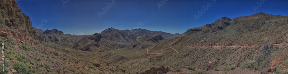 Landscape of Mountains and Titua Canyon Road in the Desert