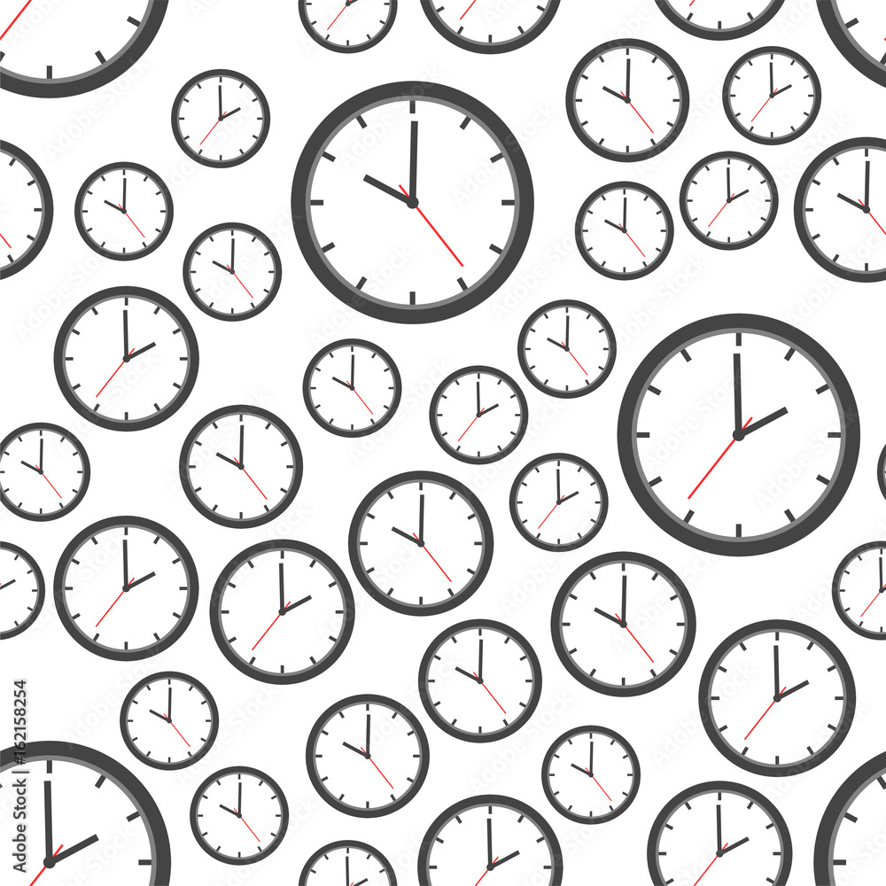Clock seamless pattern background Icon. Flat vector illustration. Clock sign symbol pattern. Clock seamless pattern background Icon. Flat vector illustration. Clock sign symbol pattern.