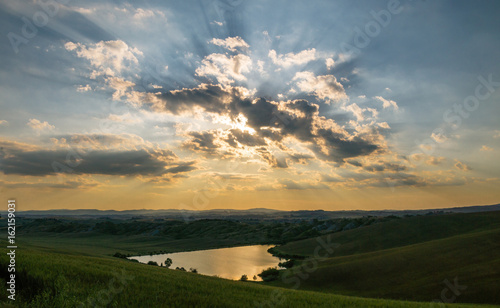 Obraz na płótnie Sunset in tuscany - Crete Senesi w salonie