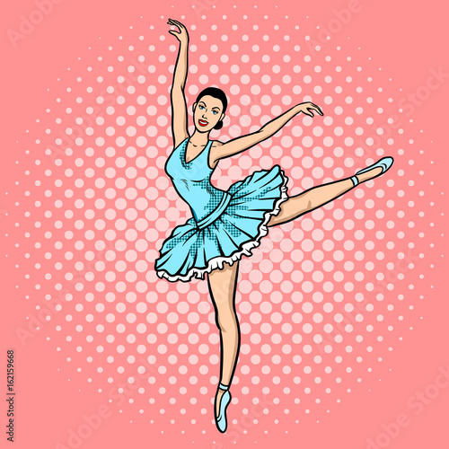 Ballet dancer pop art style vector illustration