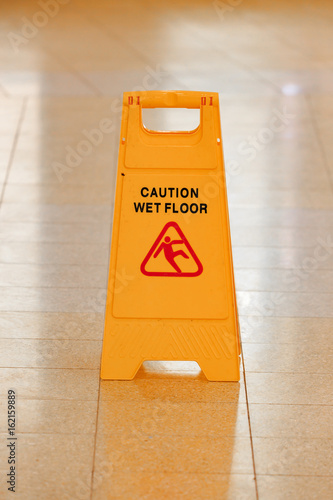 Vertical wet floor caution sign