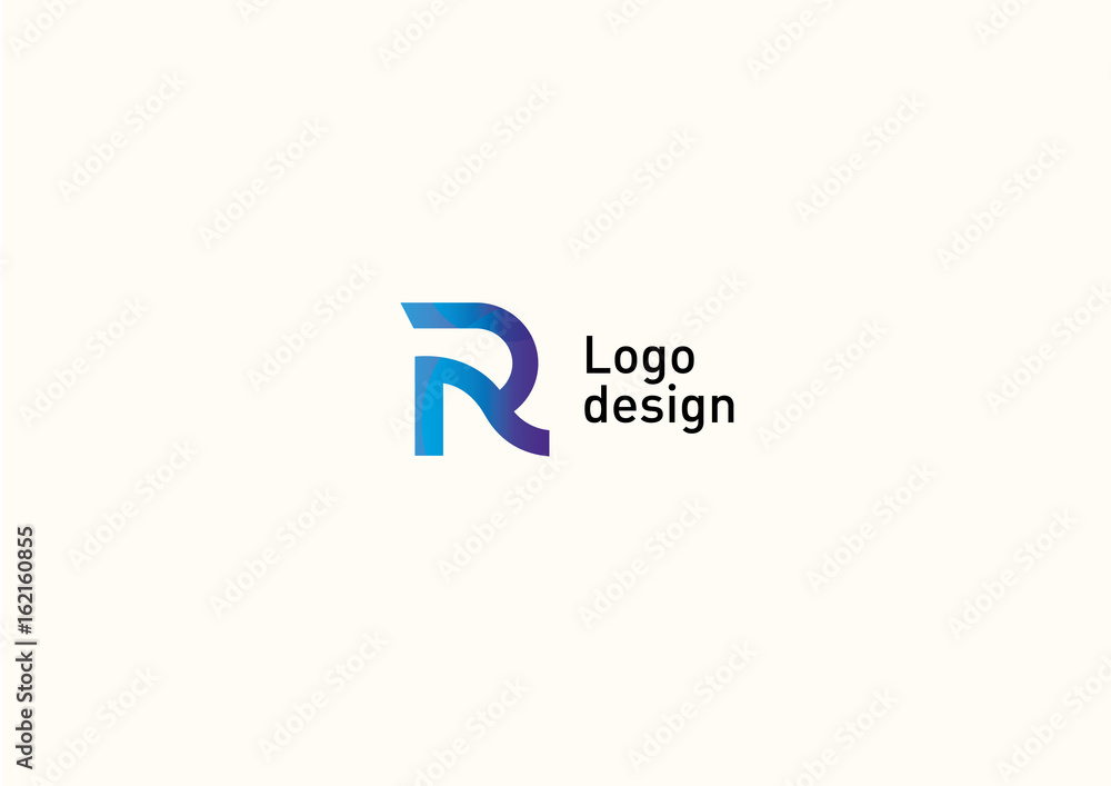 Obraz premium Development of a creative geometric logo, the letter R