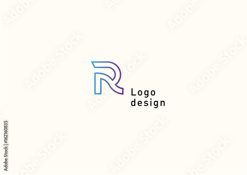 Development of a creative geometric logo, the letter R