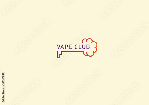 logo for the vape club, key and smoke