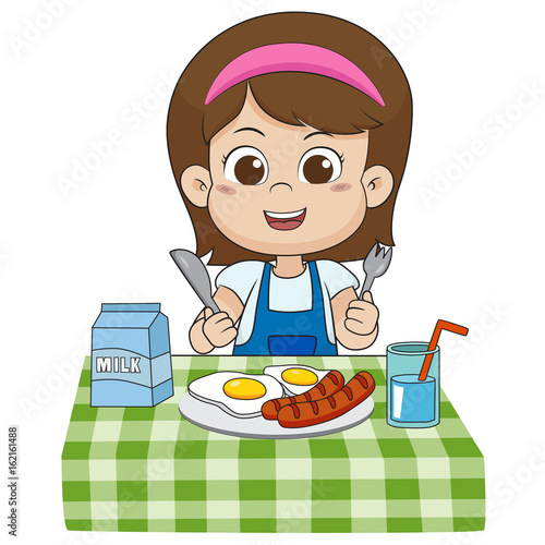 The child eats breakfast that can affect the growth of children ivery much.