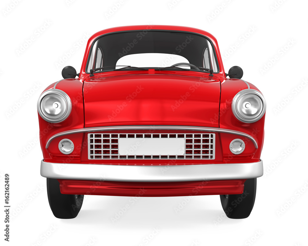 Red Retro Car Isolated Red Retro Car Isolated